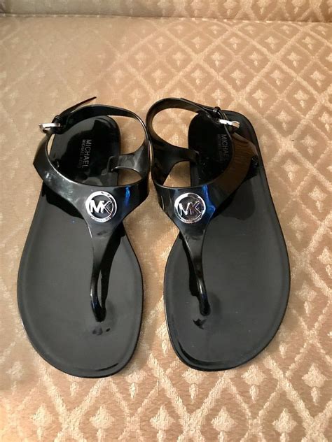 michael kors arden black patent leather|michael kors black patent leather sandals .